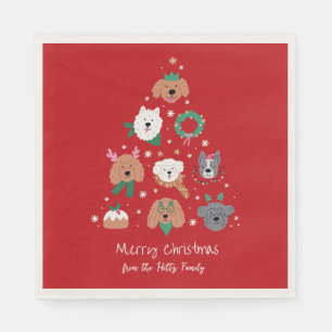 Servilleta De Papel Navidades rojos con temas de perro