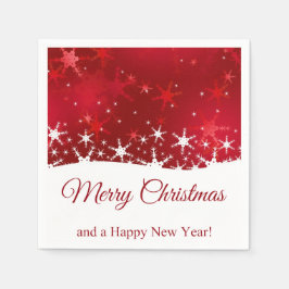 Servilleta De Papel Navidades Rojos Copos de Nieve