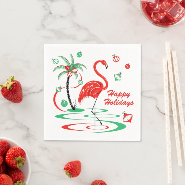 Servilleta De Papel Navidades rojos Flamingo Vacaciones Papel de la se (In situ)