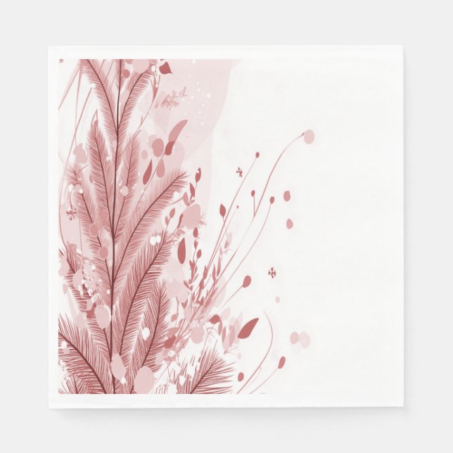 Servilleta De Papel Navidades rojos Pine Tree Snow Decoración Hermosa (Anverso)