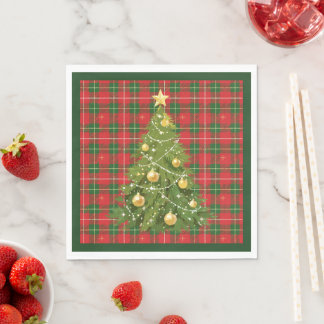 Servilleta De Papel Navidades rojos, verdes con cruces de oro