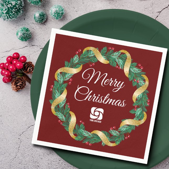 Servilleta De Papel Navidades rojos Wreath Personalizado Company Marke (Subido por el creador)
