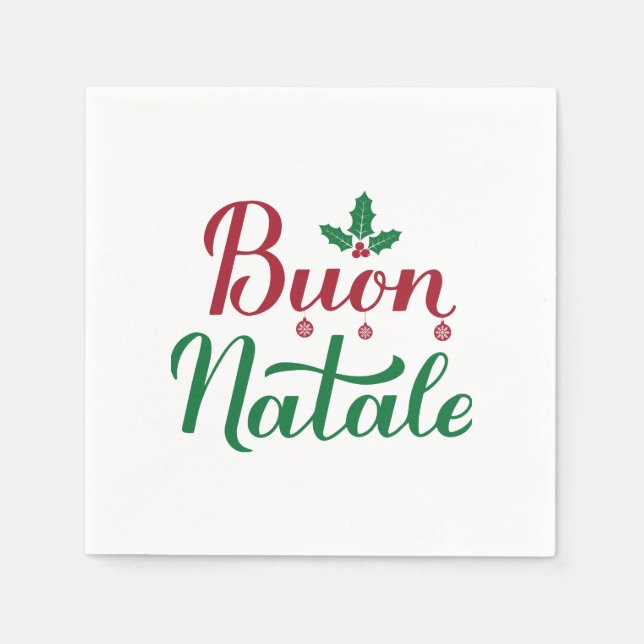 Servilleta De Papel Navidades rojos y verdes de Buon Natale (Anverso)
