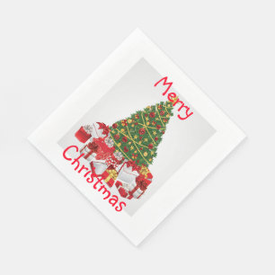 Servilleta De Papel Navidades/Ropa de almuerzo estándar blanca/Árbol