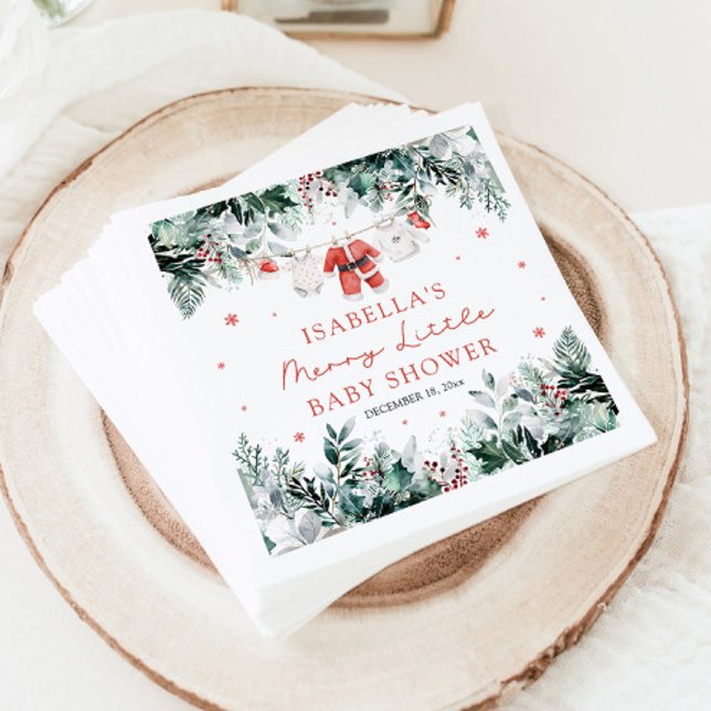 Servilleta De Papel Navidades Ropa de Bebé Feliz Pequeño Baby Shower (Subido por el creador)