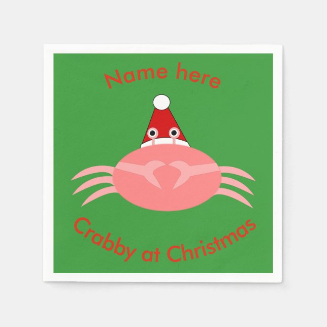 Servilleta De Papel Navidades Ropa de papel Personalizado de cangrejo (Anverso)