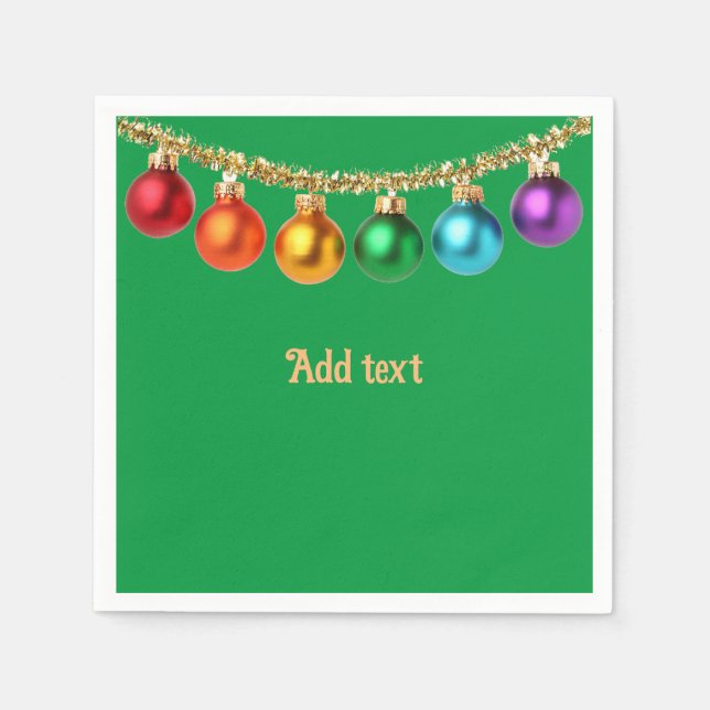 Servilleta De Papel Navidades Ropa de plantilla Ornamental Verde (Anverso)