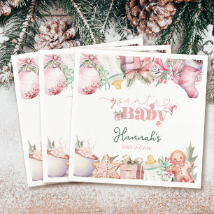 Servilleta De Papel Navidades Rosa Santa Baby Shower