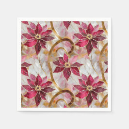 Servilleta De Papel Navidades rosados de Borgoña de nado dorado Poinse