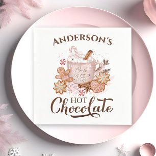 Servilleta De Papel Navidades rosados de chocolate caliente Nombre ser