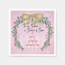 Servilleta De Papel Navidades rosados parkle y brilla