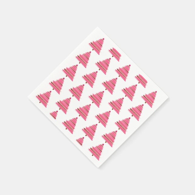 Servilleta De Papel Navidades rosados Tabletas del árbol del arte popu (Borde)