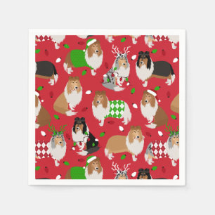 Servilleta De Papel Navidades Rough Collie