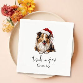 Servilleta De Papel Navidades Rough Collie Dog Personalizado
