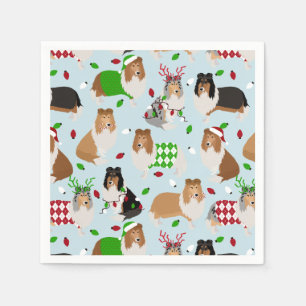 Servilleta De Papel Navidades Rough Collie Napkins