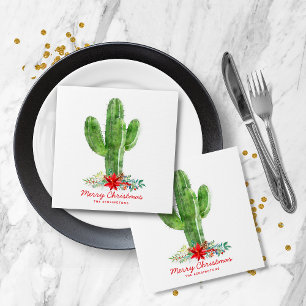 Servilleta De Papel Navidades rusos Cactus Holiday Floral