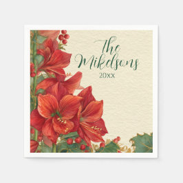 Servilleta De Papel Navidades rusos del Amaryllis Rojo