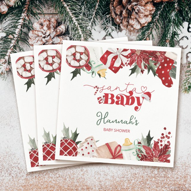 Servilleta De Papel Navidades Santa Baby Shower (Subido por el creador)