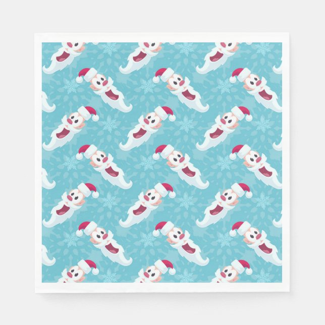 Servilleta De Papel Navidades Santa Claus con papel de copos de nieve (Anverso)