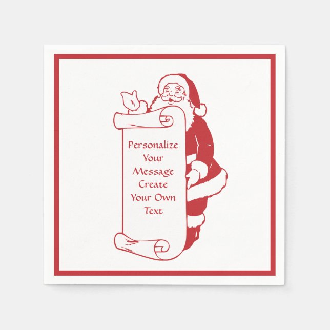 Servilleta De Papel Navidades Santa Claus List Personalize (Anverso)