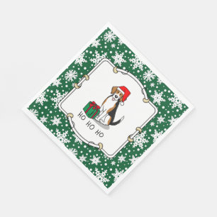 Servilleta De Papel Navidades Santa Hat Beagle (triple color 3) Dog Cu