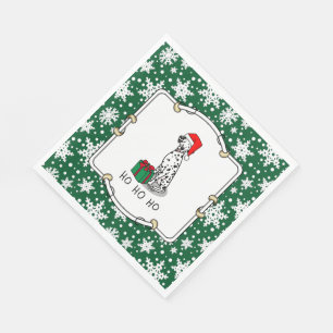 Servilleta De Papel Navidades Santa Hat Dalmatian Dog (negro 1) Cute