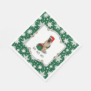 Servilleta De Papel Navidades Santa Hat German Shepherd Dog Cute