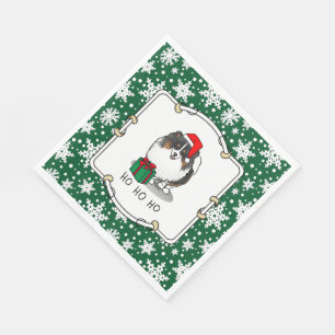 Servilleta De Papel Navidades Santa Hat Pomeranian (tricolor) Cute