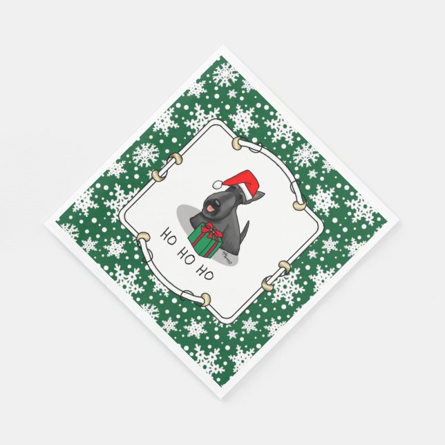 Servilleta De Papel Navidades Santa Hat Scottish Terrier (negro) (Esquina)