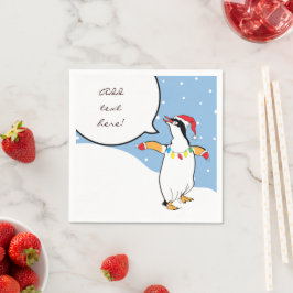 Servilleta De Papel Navidades Santa Penguin dice