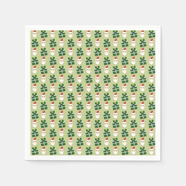 Servilleta De Papel Navidades Santa Red y Green Festimes (Anverso)