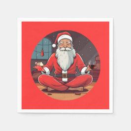Servilleta De Papel Navidades Santa Yoga Pose