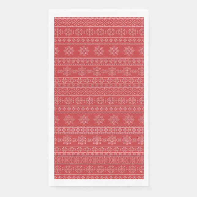 Servilleta De Papel Navidades scandinavia knitwear copo de nieve blanc (Anverso)