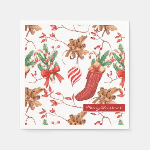 Servilleta De Papel Navidades Scents Cinnamon and Peppermint Pattern