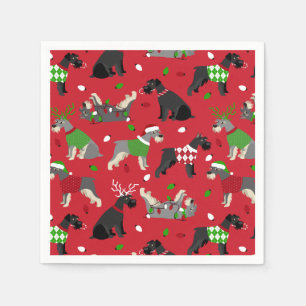 Servilleta De Papel Navidades Schnauzer Napkins