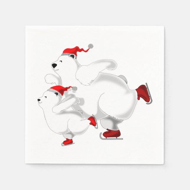 Servilleta De Papel Navidades servilletas con familia de osos felices (Anverso)