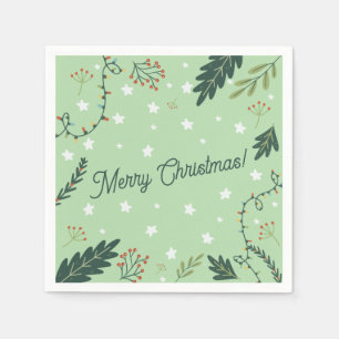 Servilleta De Papel Navidades servilletas Nochevieja verde sabio