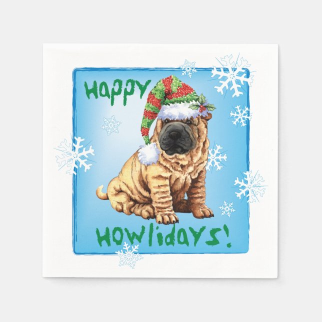 Servilleta De Papel Navidades Shar-Pei (Anverso)