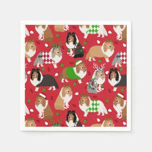 Servilleta De Papel Navidades Sheltie Shetland Sheepdog