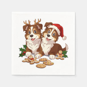 Servilleta De Papel Navidades Shetland Sheepdogs