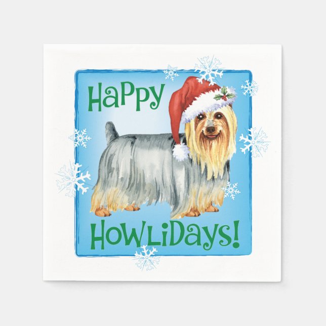 Servilleta De Papel Navidades Silky Terrier Napkins (Anverso)