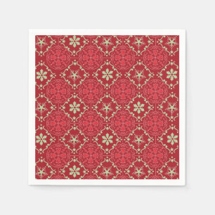 Servilleta De Papel Navidades Simple Red Green Classic Snowflake