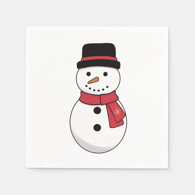 Servilleta De Papel Navidades simples de Snowman Holiday Napkins (Anverso)