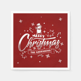 Servilleta De Papel Navidades simples y personalizados de Snowman | Se