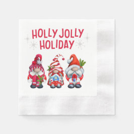 Servilleta De Papel Navidades singulares de Holly Jolly Holiday Gnomes