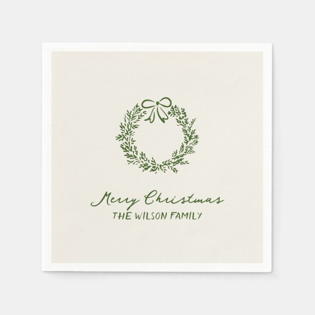 Servilleta De Papel Navidades singulares verdes modernos (Anverso)