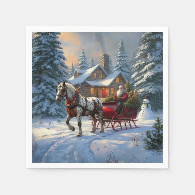 Servilleta De Papel Navidades Sleigh Santa (Anverso)