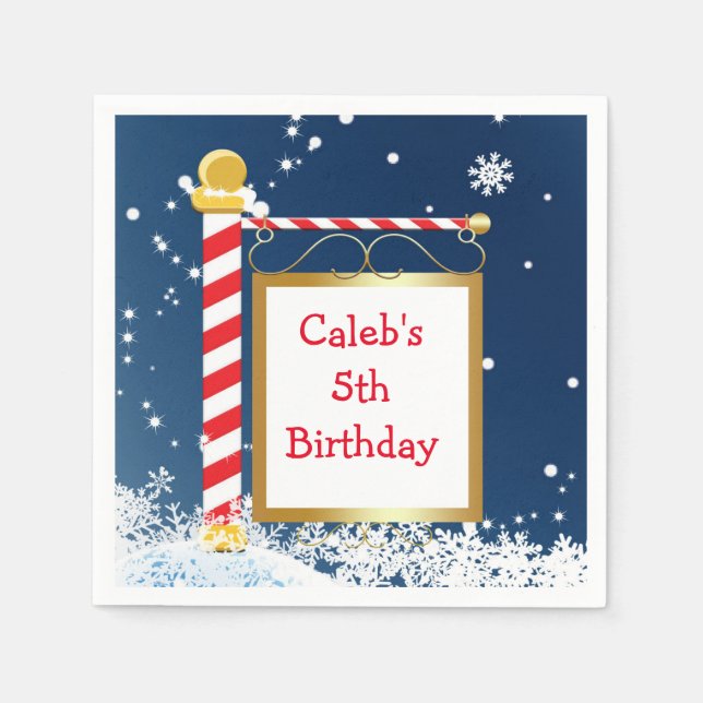 Servilleta De Papel Navidades Snowden Napkins North Pole Holiday Party (Anverso)