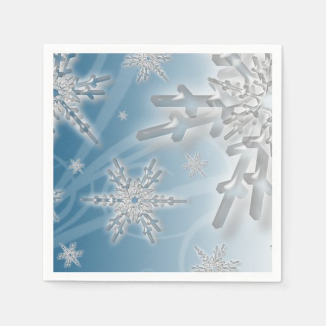 Servilleta De Papel Navidades Snowflakes Fancy Holiday Party Design (Anverso)