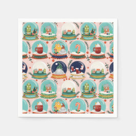 Servilleta De Papel Navidades snowglobe//Gnome//Gingerbread House//